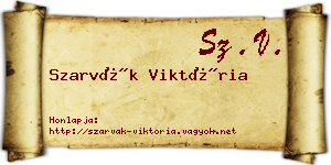Szarvák Viktória névjegykártya